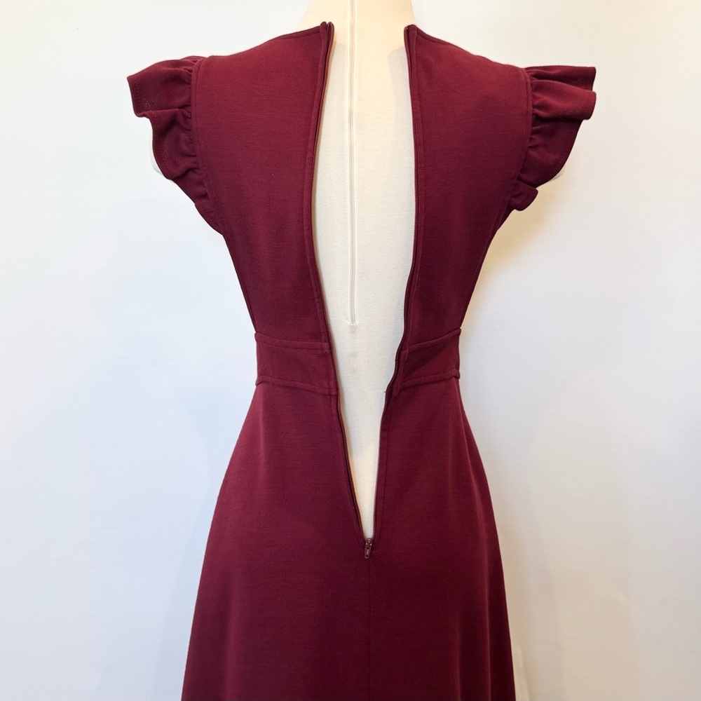 Vintage 70s Corky Craig Stretch Knit Milkmaid Prairie Pinafore Apron Maxi Dress - Picture 6 of 9
